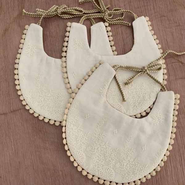 

bibs & burp cloths baby cotton embroidery double side toddler saliva towel feeding 090a