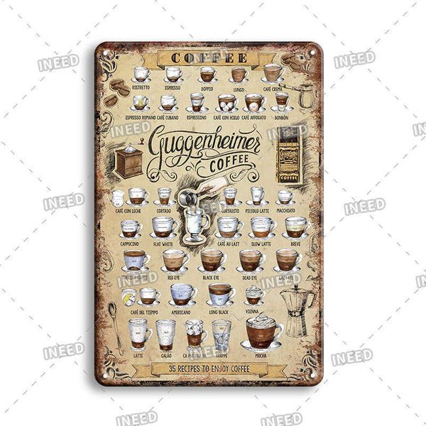 

vintage coffee house art decor metal plaque tin sign retro cafe open poster wall stickers room decorative plaques