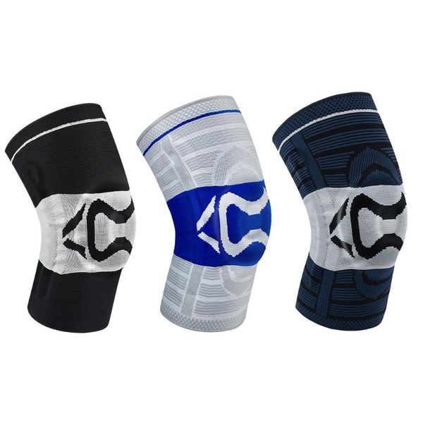 

breathable knee support protector elastic pads nylon sports fitness kneepad protective gear patella brace elbow &, Black;gray