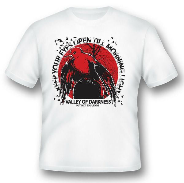 

keep your eyes wide open valley of darkness black or white tee shirt, White;black