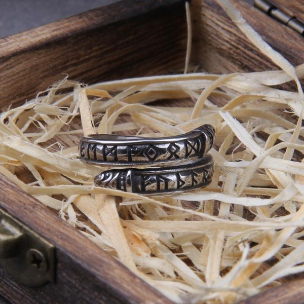 

cluster rings stainless steel viking rune statement men never fade nordic odin jewelry, Golden;silver