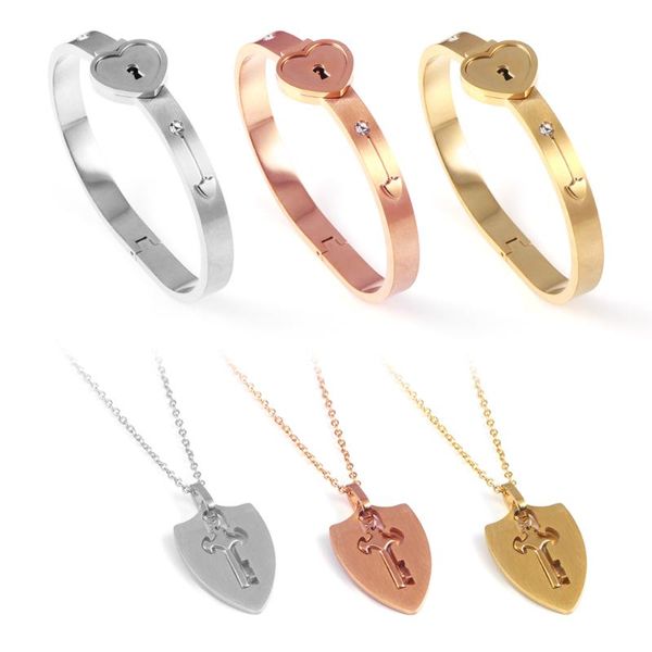 

charm bracelets fashion sweethearts love lock bracelet male and female interlocking valentine day party essentials decorations, Golden;silver