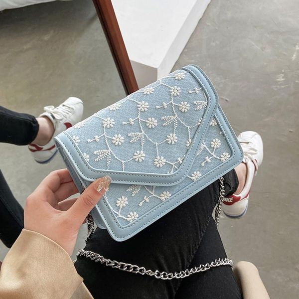 

evening bags summer lace flap for women 2021 small floral shoulder bag luxury leather messenger handbag female chain crossbody