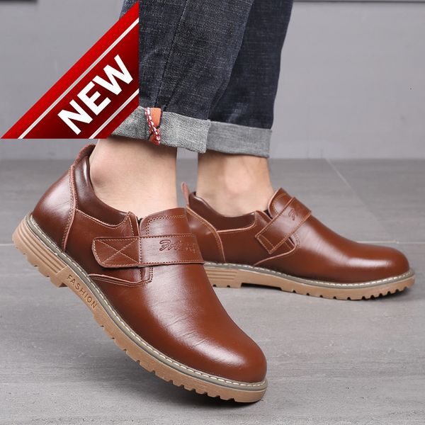 

martin men's low leather boots fashion 2021 new work versatile short men, Black