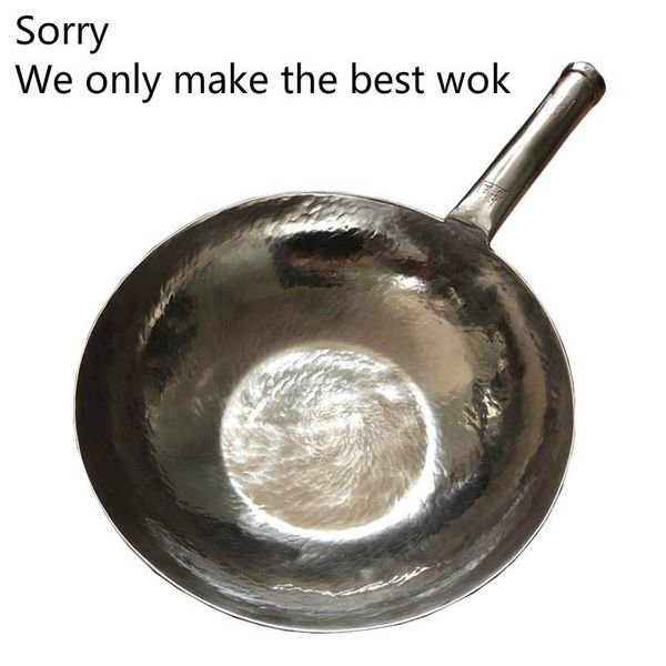

high-end zhangqiu wok hand-forged manual non-stick uncoated pans