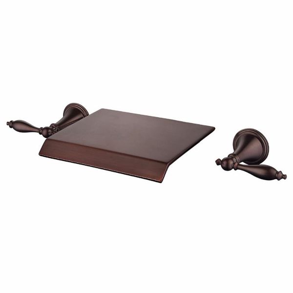 

bathroom sink faucets oil-rubbed bronze waterfall widespread lav faucet