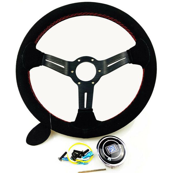 

racing nd 13inch 330mm suede leather steering wheel