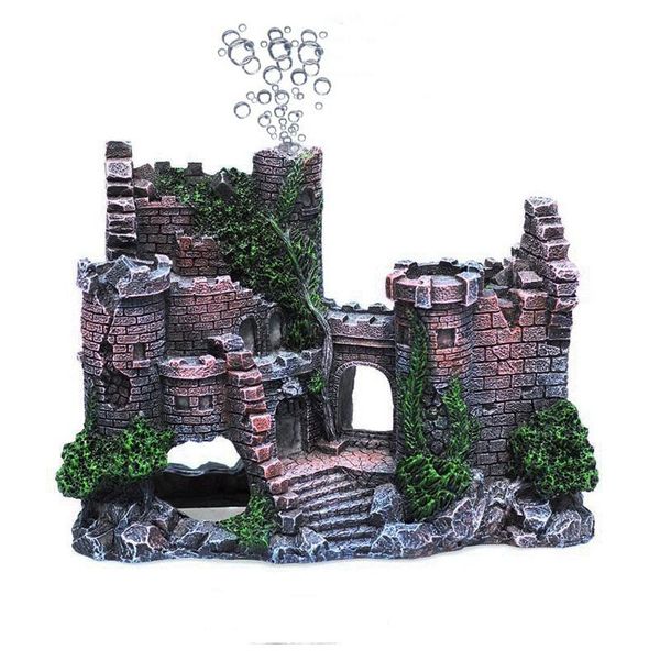 

aquarium moss castle decoration fish shrimp shelter hiding cave tank landscaping aquascape decor accessories decorations