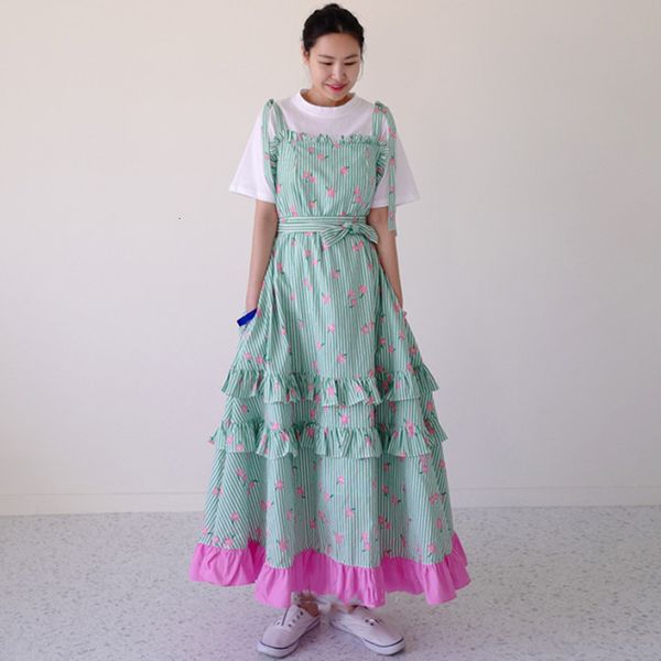 

casual dresses summer women vintage loose high waist slim was thin elegant splice suspenders hit color maxi, Black;gray