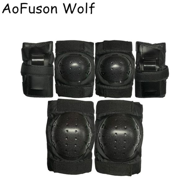 

6pcs/set elbow knee outdoor safety sports protective for adults kids roller skates skate scooter car skiing & pads, Black;gray