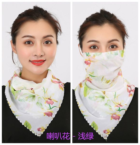 

veil - chiffon with printing sunscreen mask and uv protection in summer