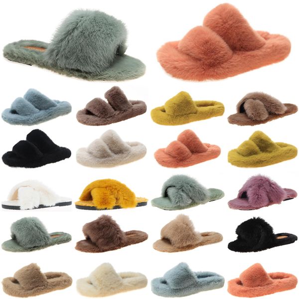 

2021 luxury women slides slippers shoes womens comfortable loafer black yellow slide slipper flat flip flops size 35-40 color56