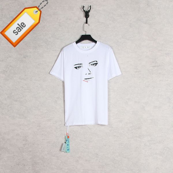 

co limited character letter off printed embroidery short sleeve t-shirt style men and women lovers european loose bottomed shirt, White;black