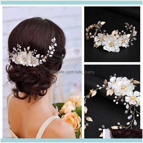 Joyería para el cabello Liin Boda Boho Flores Vine Rústico Nupcial Joyería de cristal Novia Aessories Gold Hairpiece Diadema Entrega de gotas 2021 AGW8Q