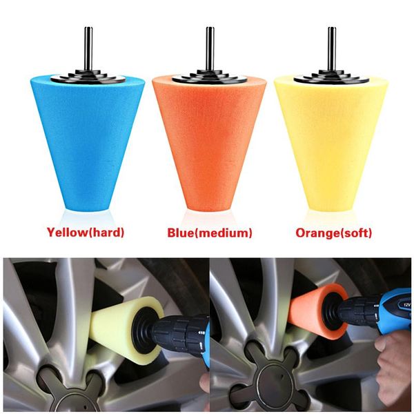 

burnishing sponge polishing pad t80/t60/t40 car polisher tyres wheel hub tool machine cone-shape hubs disk care products
