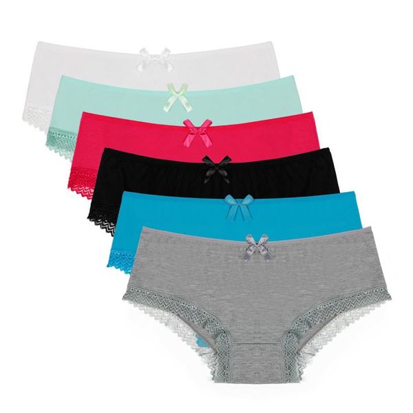 

women's panties women underwear cotton briefs lace knickers satin bow, Black;pink