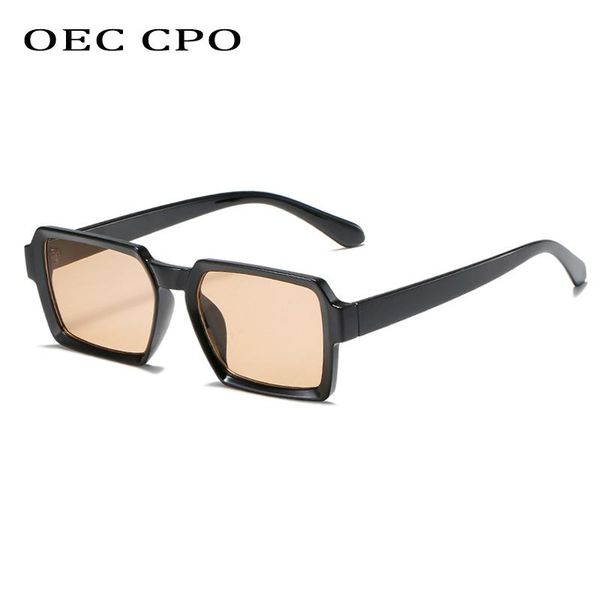 

sunglasses oec cpo vintage square women brand designer trendy female orange brown clear lens glasses men shades uv400, White;black