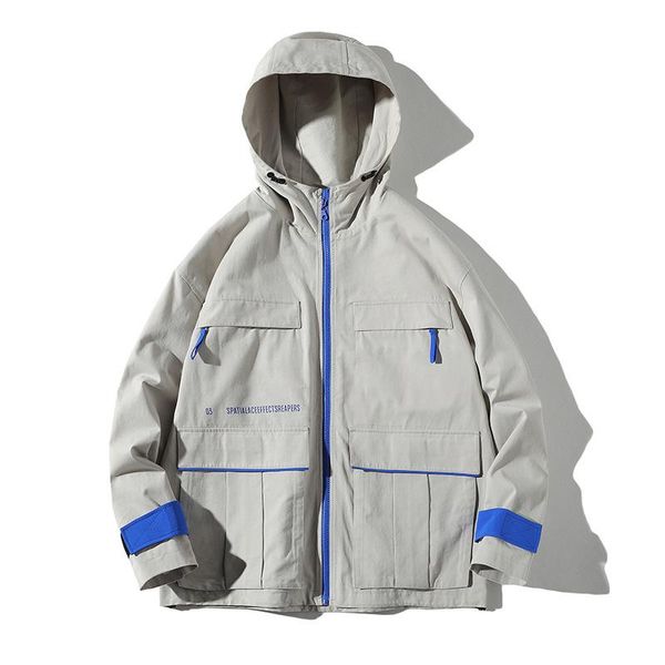 

men's jackets reflective jacket men 3m hip hop streetwear hooded windbreaker spring 2021 color block track coat hoodies, Black;brown