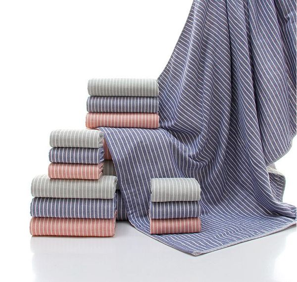 

towel 2021three-piece cotton striped square bath set, soft and absorbent, no lint, 100% terry gauze