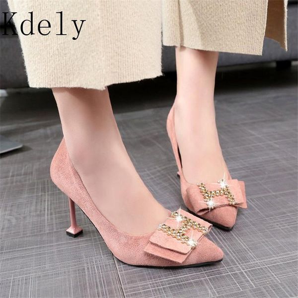 

dress shoes rhinestone high heels suede upper stiletto women wedding party, Black