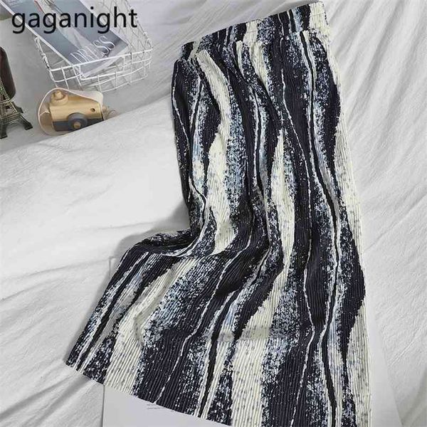 

korean spring summer women elegant chiffon floral print skirts elastic high waist casual female fashion 210601, Black