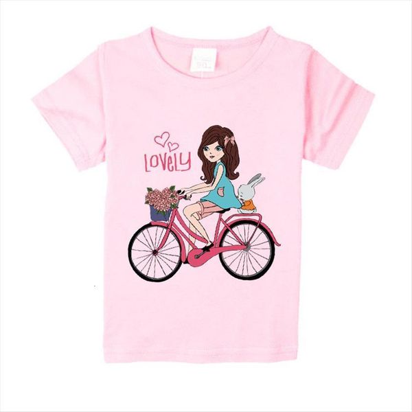 

1 8 years baby girl t shirt big girls shirts for children blouse 100% cotton kids summer clothes, Blue