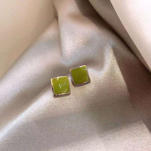 

green earrings female simple net red nian