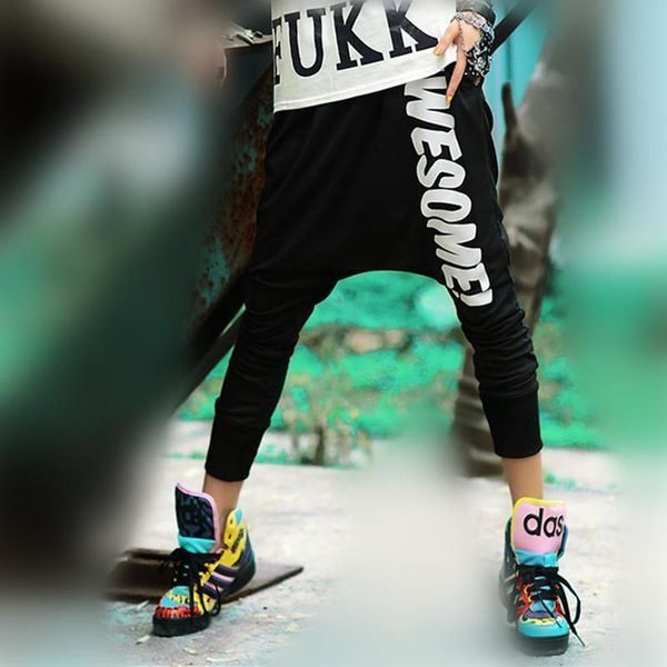 

women's pants & capris just.be.never woman summer trousers classic vintage women street harem hip hop style letter printed hawaii haraj, Black;white