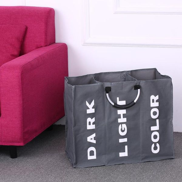 

laundry storage & organization folding basket, large oxford cloth aluminum handle