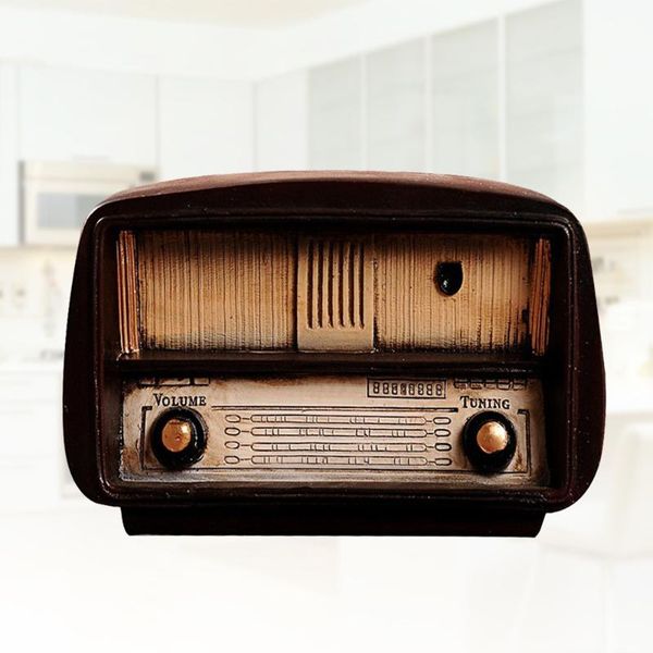 

creative vintage old style radio model resin deskdisplay ornament crafts for home office decoration decorative objects & figurines