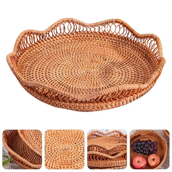 

rattan woven basket shallow weaved storage for party and wedding baskets