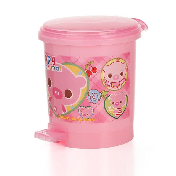 

waste bins mini pig deskpedaling trash can car office living room bedside cute creative garbage storage bucket