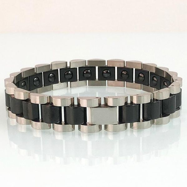 

link, chain black ceramic bracelets couple wristband women's health care armband hematite magnetic bracelet for men fashion female jewe