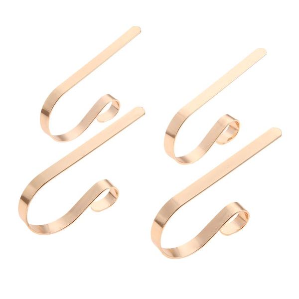 

hooks & rails 4/6pcs metal bronze/gold christmas stocking holder hanging buckle fireplace mantel self adhesive hanger for party ornament