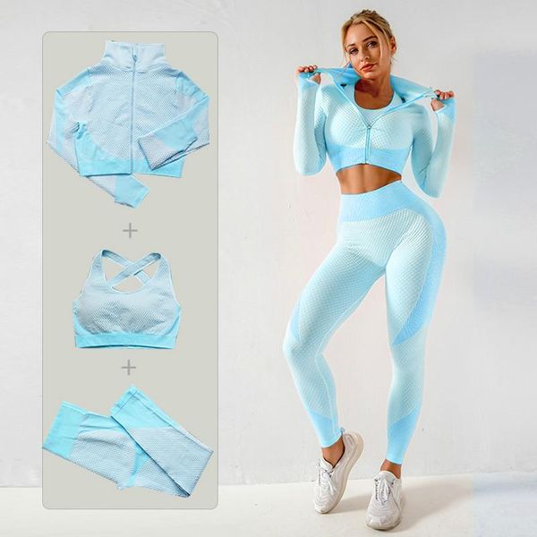 

yoga outfit women set gym clothing female sport fitness suit running clothes leggings seamless bra suits s-xl