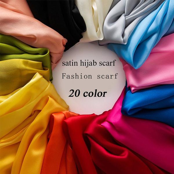 

scarves silk soft shawls women satin scarf thin wraps pashmina foulard long wrap bandana hijab 10pc/lot, Blue;gray