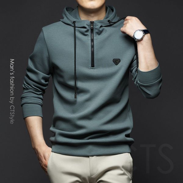 

spring and men's hooded sweater leisure sports autumn cloth coat bottomed shirt men's 2021 new, Black