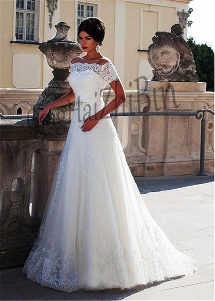 

other wedding dresses 5256 ivory fashion in off-the-shoulder natural a-line floor-length dresses/bridal gowns appliques bead, White