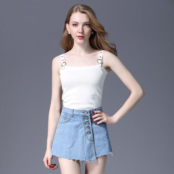 

women's shorts 2021 summer high waist irregular hem mini jeans skirt black slim half-length denim size 4xl, White;black