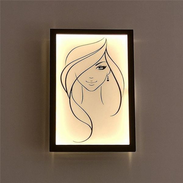 

creative personality led woman wall lamp modern living room nodic bedroom kitchen docoration light fixture adjustable