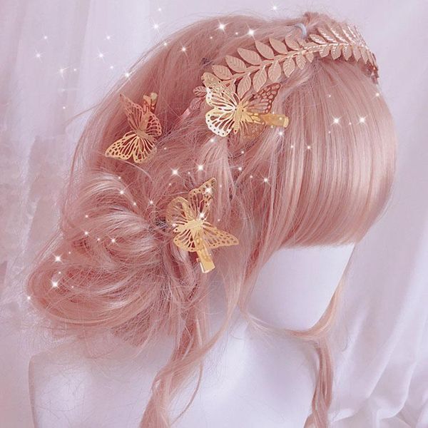 

hair clips & barrettes fashion metal olive branch leaf headband female simple creative party jewelry headwear, Golden;silver