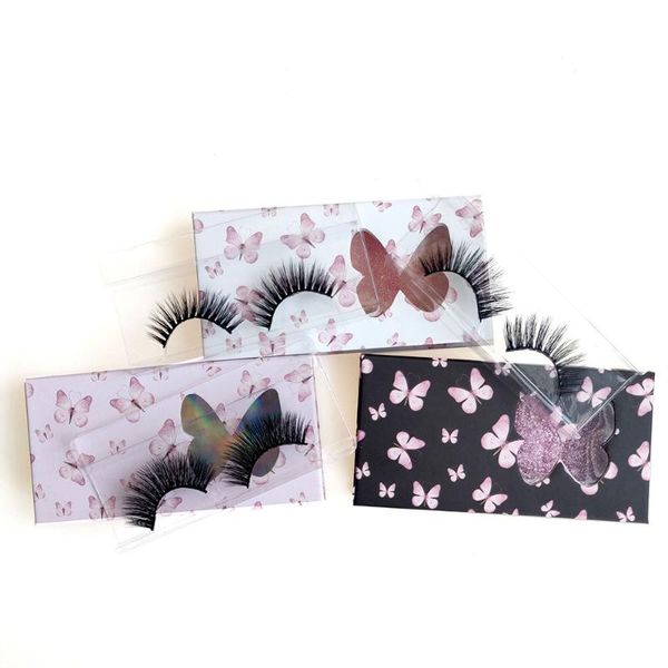 

false eyelashes d series natural long makeup fluffy soft butterfly clamshell exquisite boxed support wholesale customization
