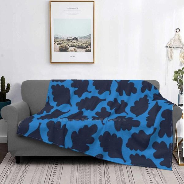 

blankets blue leaf pattern printing high qiality flannel blanket interio arc ture designer fashion interior graphicdesign