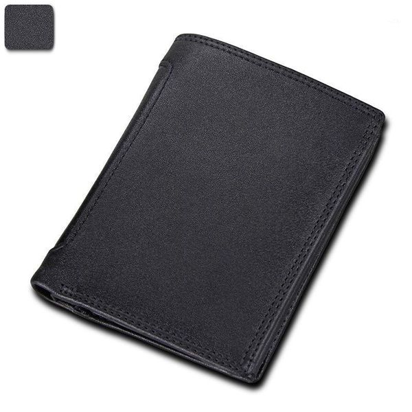 

wallets factory wholesale direct sales mens anti theft brush rfid genuine leather wallet multi function vertical1, Red;black