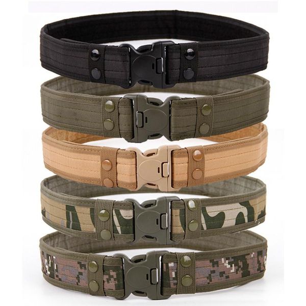 

belts 2021 army style combat quick release tactical belt fashion men canvas waistband outdoor hunting 9colors optional 130cm, Black;brown