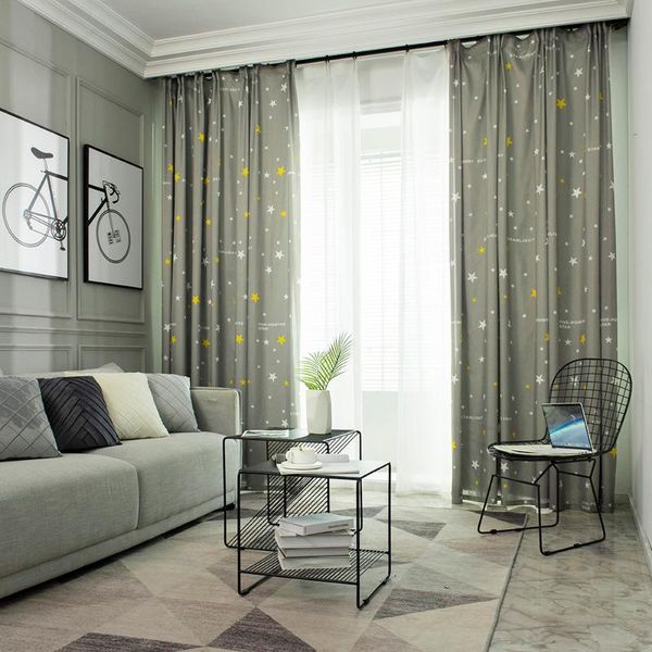 

curtain & drapes star pattern modern blackout curtains for living room bedroom window treatment finished blinds
