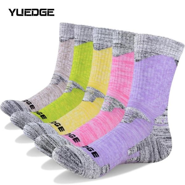 

sports socks yuedge 5 pairs women's cycling bike outdoor hiking walking running climbing backpacking athletic, Black