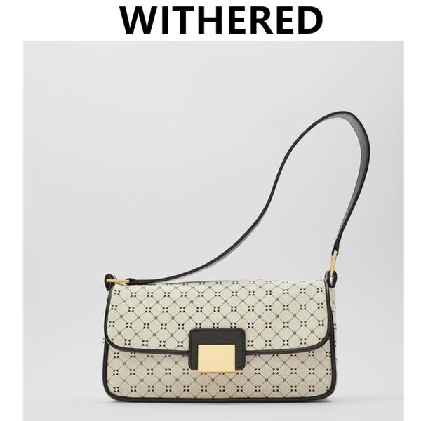 

duffel bags dave&di satchel bag women arrival england style france elegant vintage rectangle geometric print baguette saddle