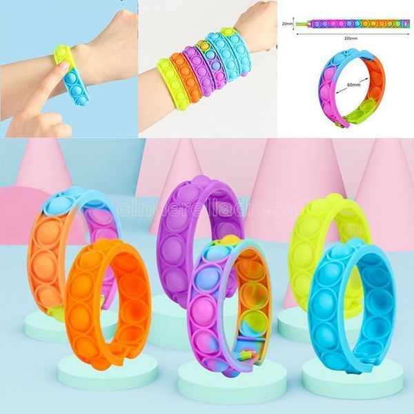 

dhl 3-7 days delivery decompression bracelet push it fidget toys sensory ring bracelets press finger bubbles stress wristband cy14