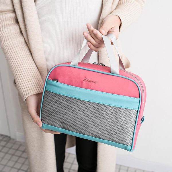 

printed waterproof polyester women travel cosmetic makeup organizer hanging toiletry bag bags & cases